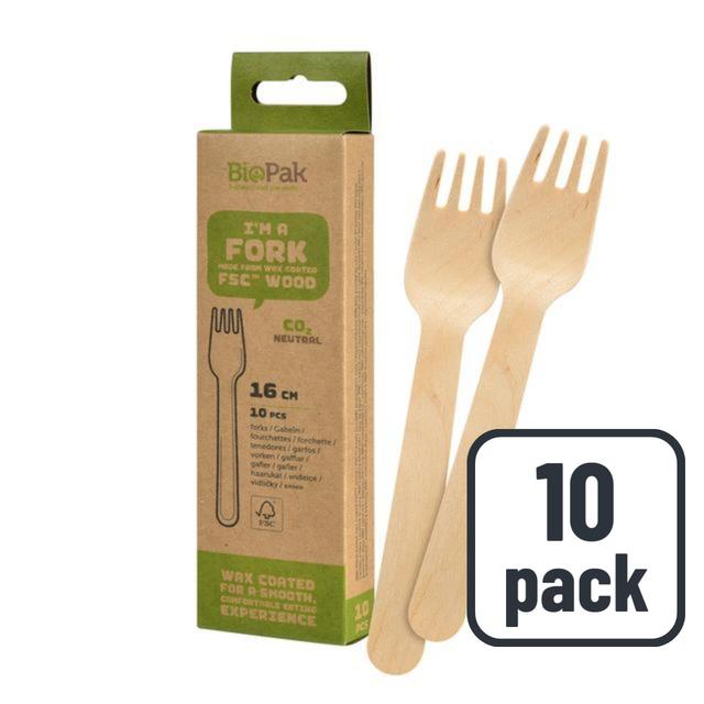 Duni Bio Wooden Forks, 10 Per Pack