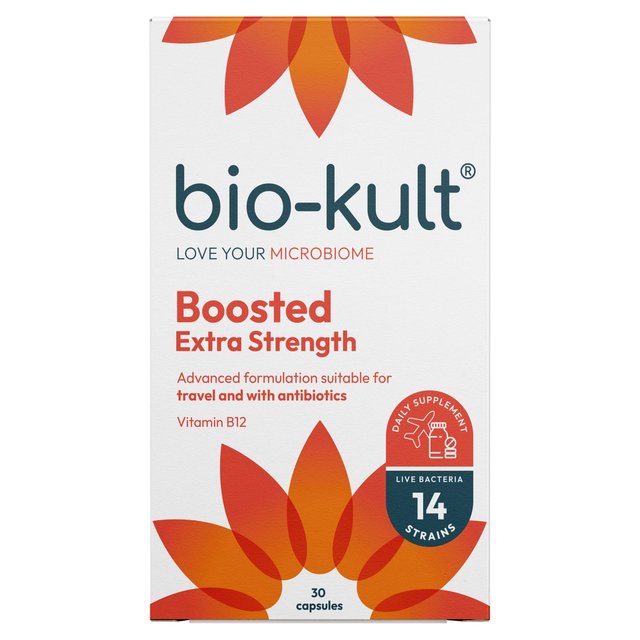 Bio-Kult Boosted Extra Strength Probiotics Gut Supplement 30 Capsules, 30 Per Pack