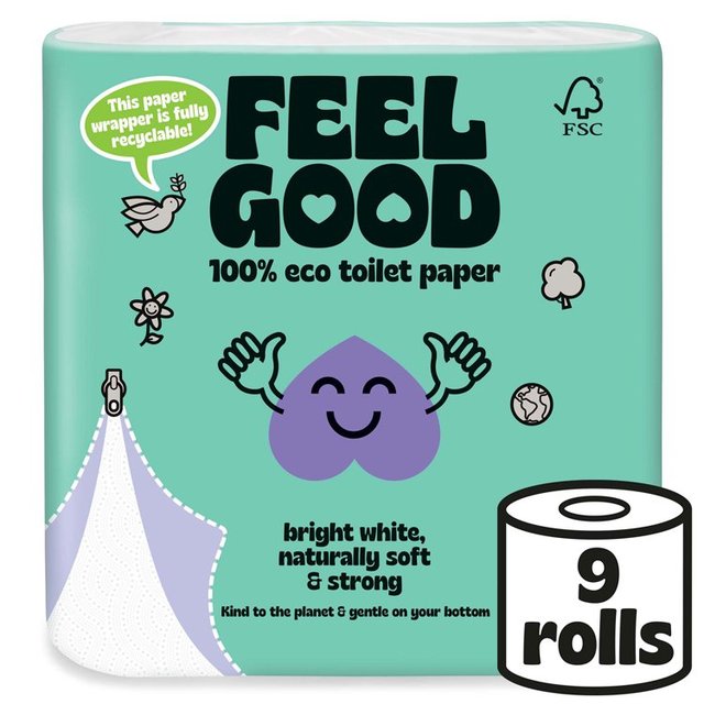 Feel Good Eco Toilet Paper, 9 Per Pack