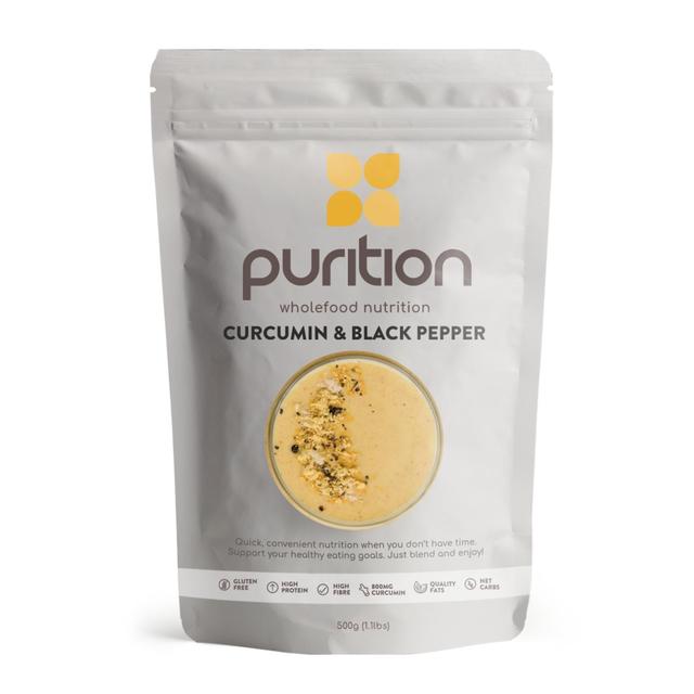 Purition Curcumin & Black Pepper Wholefood Nutrition Powder, 500g