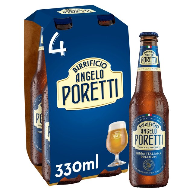 Birrificio Angelo Poretti Lager Beer Bottles, 4 x 330ml