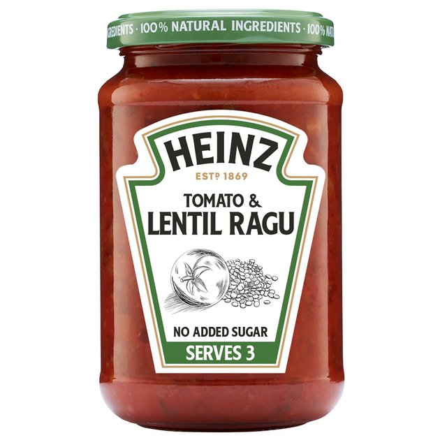 Heinz Tomato & Lentil Ragu Pasta Sauce, 350g