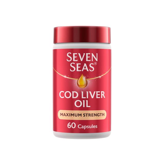 Seven Seas Cod Liver Oil Max Strength Omega-3 & Vitamin D Capsules, 60 Per Pack