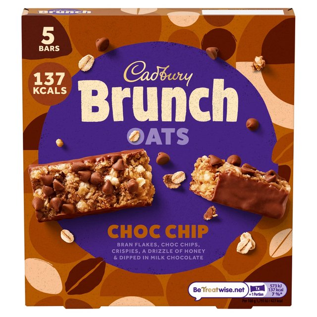 Cadbury Brunch Bar Choc Chip, 5 x 32g