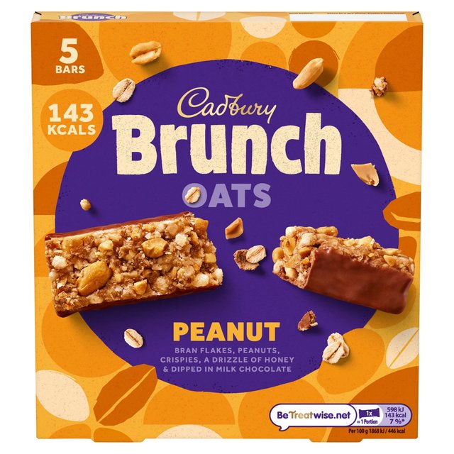 Cadbury Brunch Bar Peanut, 5 x 32g