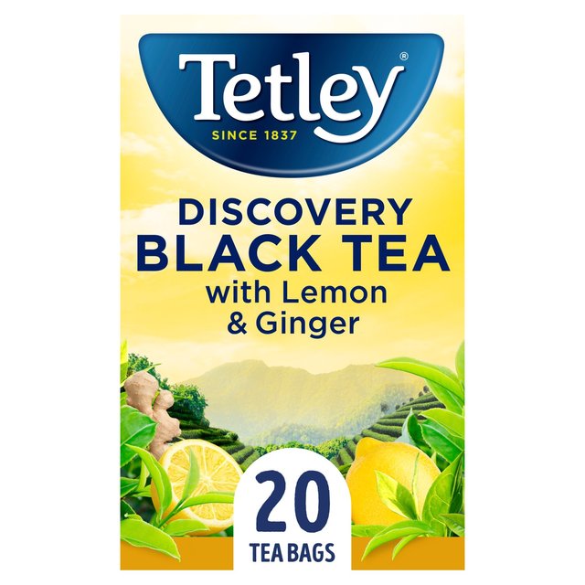 Tetley Discovery Black Tea With Lemon & Ginger, 20 Per Pack