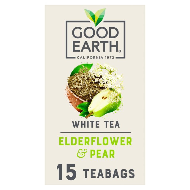 Good Earth Teabags White Tea Elderflower and Pear, 15 Per Pack