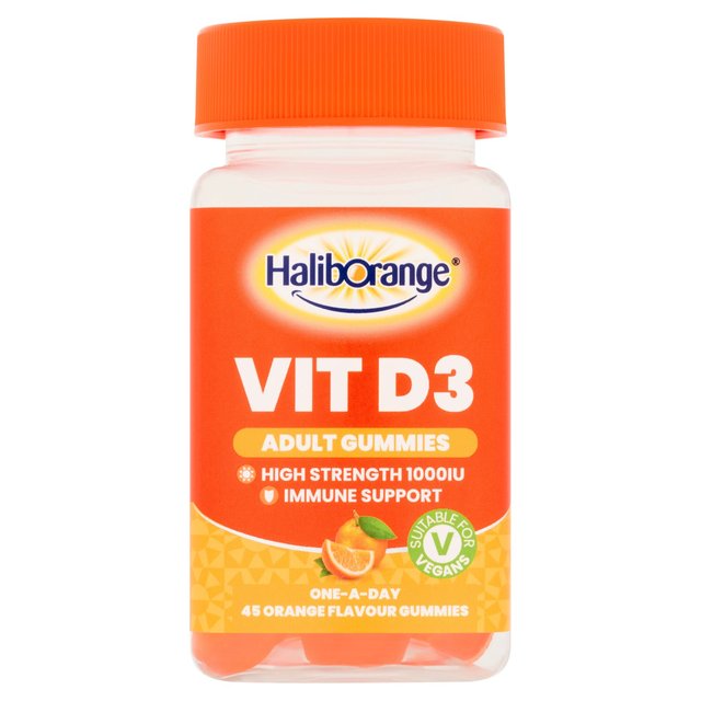 Haliborange Adult High Strength Immune Support Orange Gummies 1000IU, 45 Per Pack