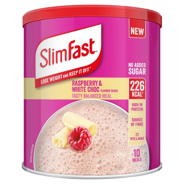 SlimFast Raspberry & White Chocolate Powder Tin, 365g