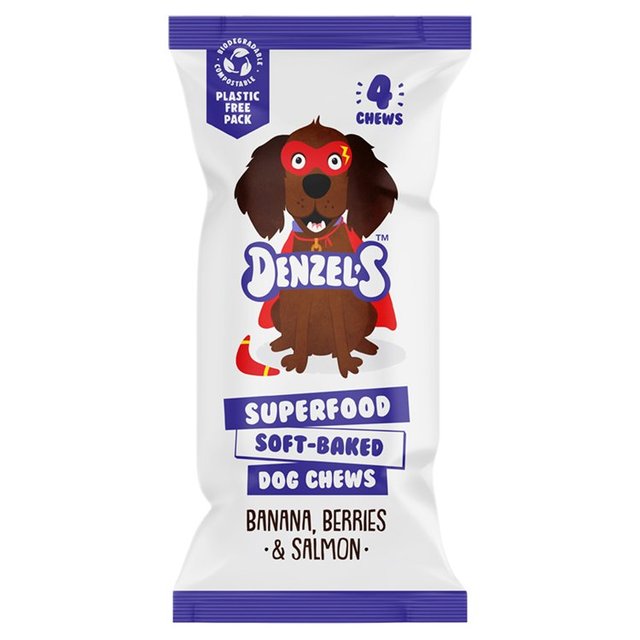 Denzel’s Superfood Soft-Baked Dog Chews, Banana, Berries & Salmon, 75g