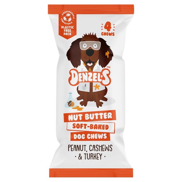 Denzel’s Nut Butter Soft-Baked Dog Chews, Peanut, Cashews & Turkey, 75g