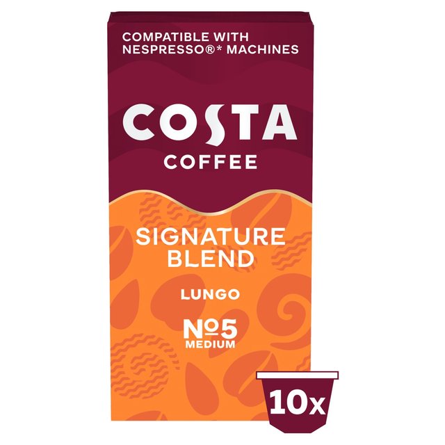 Costa, One Size, Nespresso Compatible Signature Blend Lungo, 10 Per Pack