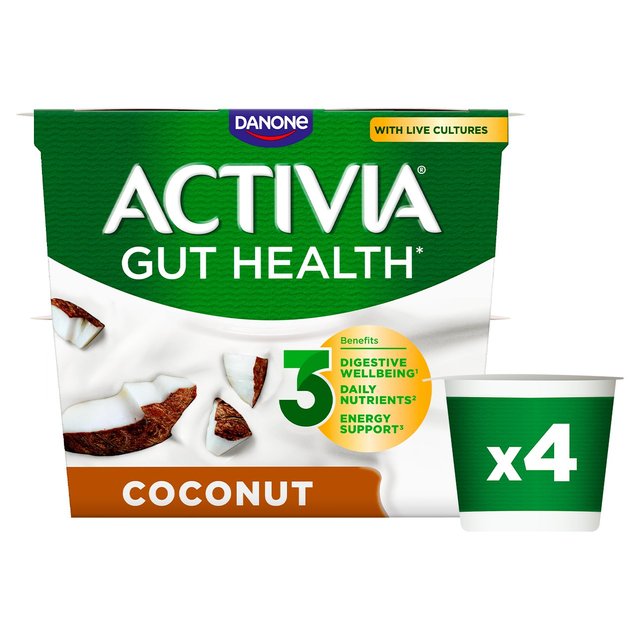 Activia Limited Edition Tropical Coconut Fruit Yoghurt, 4 x 115g