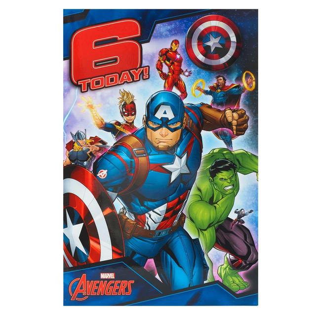UK Greetings Avengers 6th Birthday Card