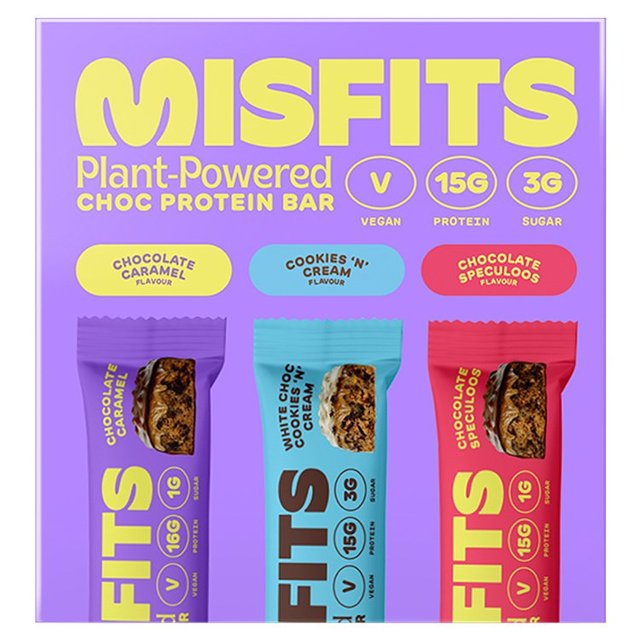 Misfits Plant Based Choc Protein Bar Variety Multipack, 3 x 45g