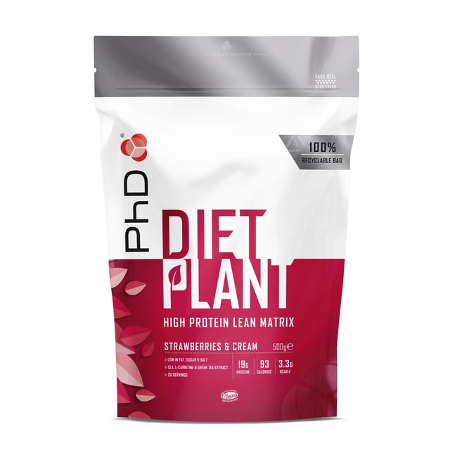 PhD Nutrition Strawberries & Cream Diet Plant Protein Powder, 500g