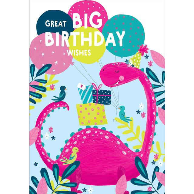 Abacus Girls Birthday Card Dino