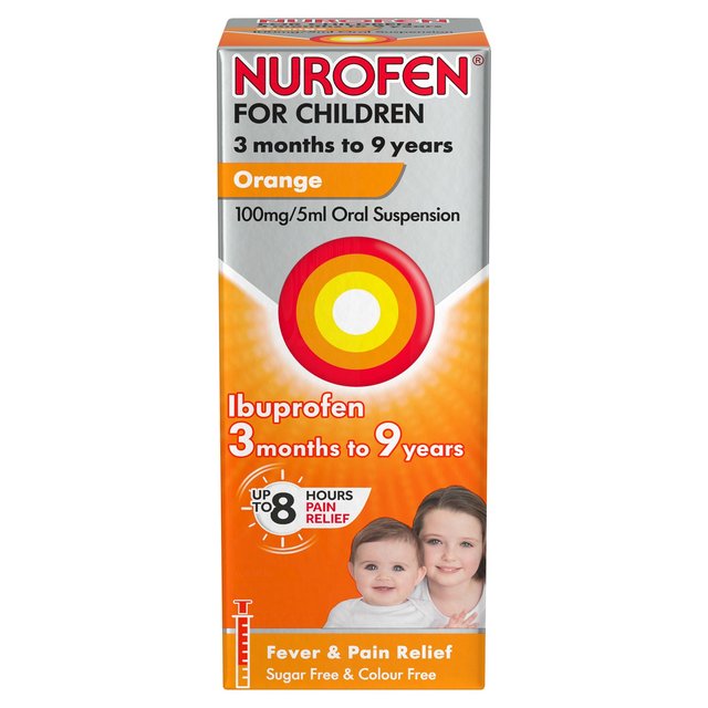 Nurofen for Children 3mths, 9 Years Ibuprofen Orange, 100ml