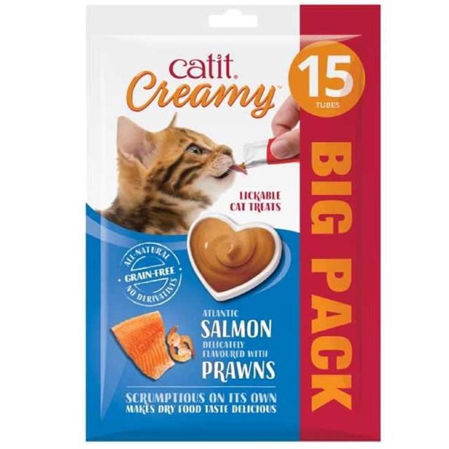 Catit Creamy Salmon & Prawn Cat Treat, 15pk