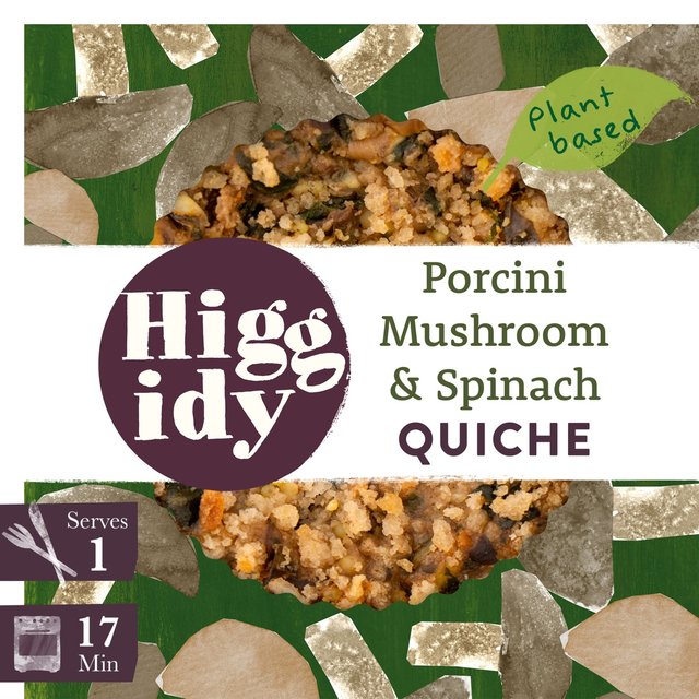 Higgidy Porcini Mushroom & Spinach Vegan Quiche, 155g