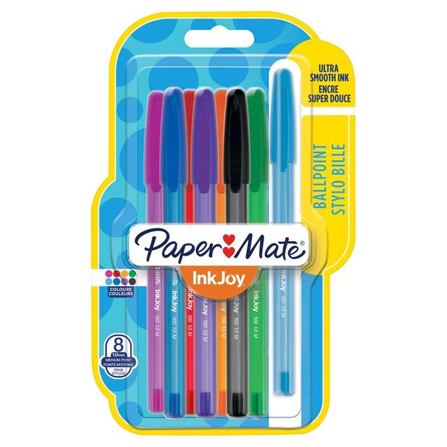 Paper Mate Inkjoy Ballpoint Assorted, 8 Per Pack