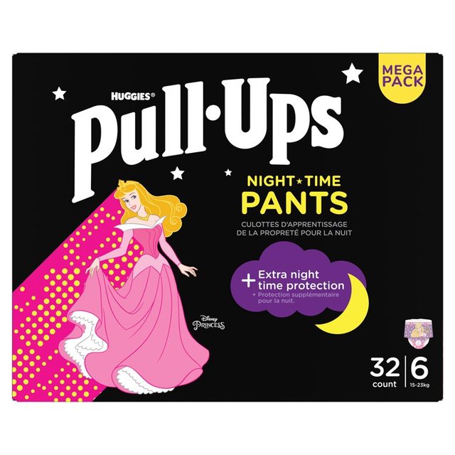 Huggies Pull-Ups Trainers Night Girls Nappy Pants, Size 5-6+, 2-4 Years, 2-4 Years, Size 5-6+, 2-4 Years