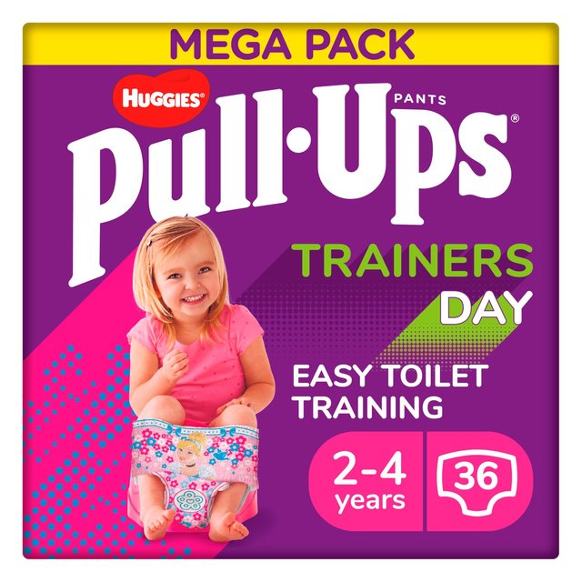 Huggies Pull-Ups Trainers Day Girls Nappy Pants, Size 5-6+, 2-4 Years, 2-4 Years, Size 5-6+, 2-4 Years