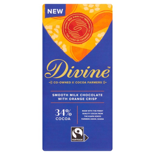 Divine Milk Chocolate With Orange Crisp, 90g