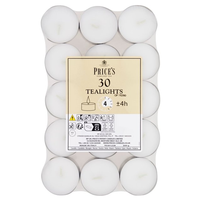 Price’s Candles Tealights, 30 Per Pack