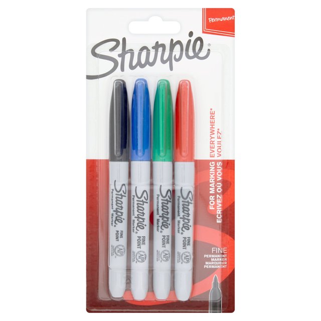 Sharpie Permanent Marker Assorted, 4 Per Pack