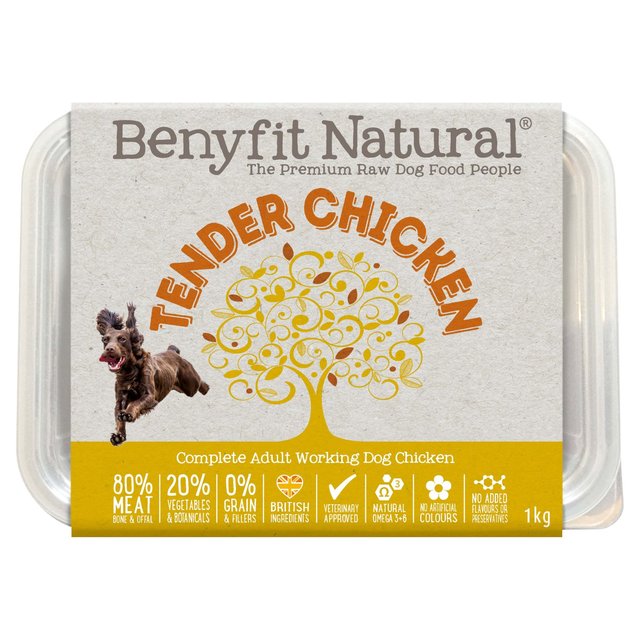 Benyfit Natural Tender Chicken Complete Adult Raw Working Dog Food, 1kg