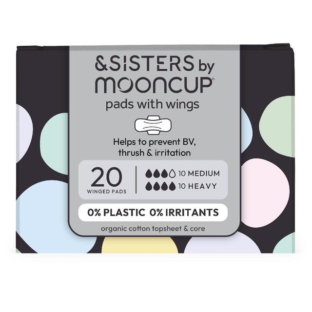 &sisters by Mooncup Organic Cotton Pads, Mixed Day & Night, 20 Per Pack