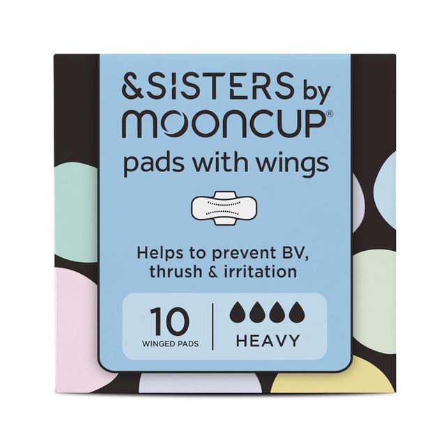 &sisters Organic Cotton Pads, Heavy/Night, 10 Per Pack