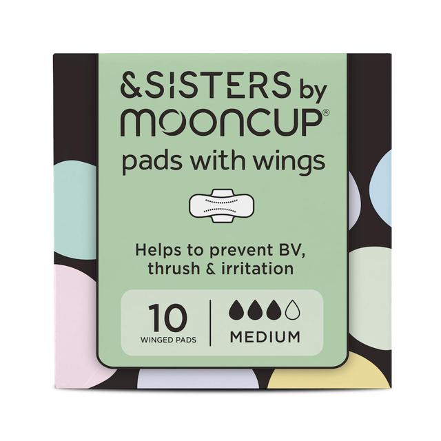 &sisters Organic Cotton Pads, Medium/Day, 10 Per Pack