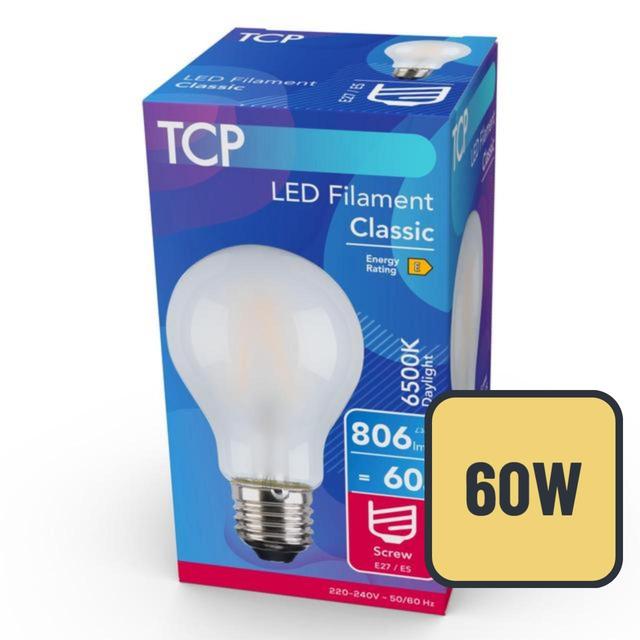 TCP Light Bulb Filament Classic Screw 6.5w - 60w Daylight, One Size