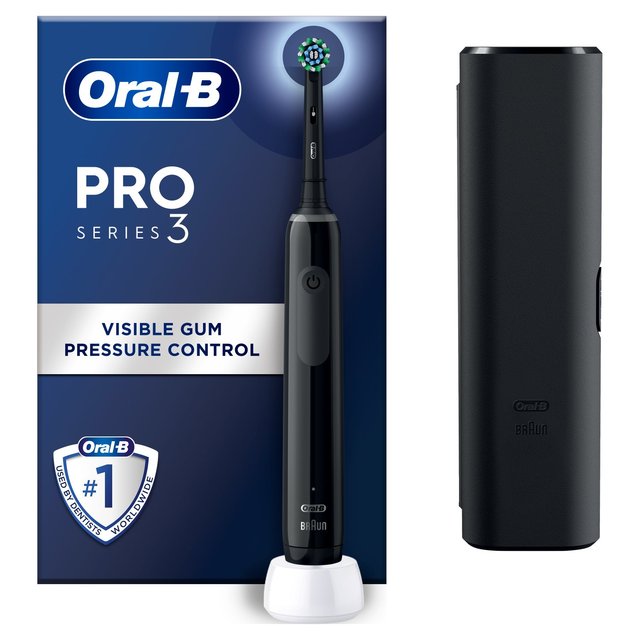 Oral-B, One Size, Black Pro 3 3500 Cross Action Electric Toothbrush + Travel Case
