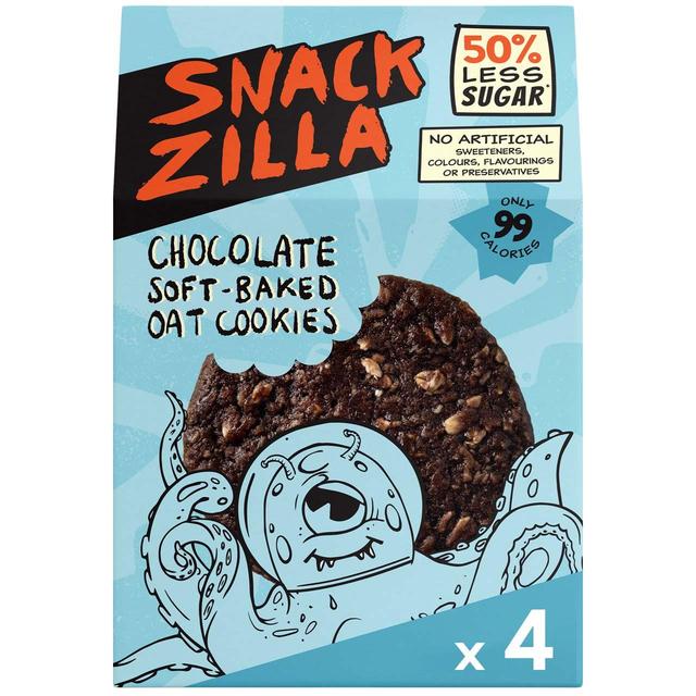 Snackzilla Chocolate Soft-Baked Oat Cookies, 4 x 30g