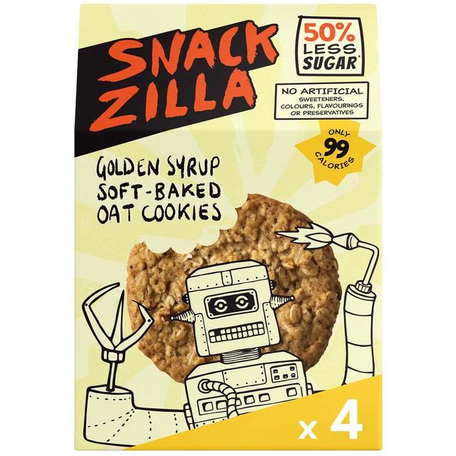 Snackzilla Golden Syrup Soft-Baked Oat Cookies, 4 x 30g