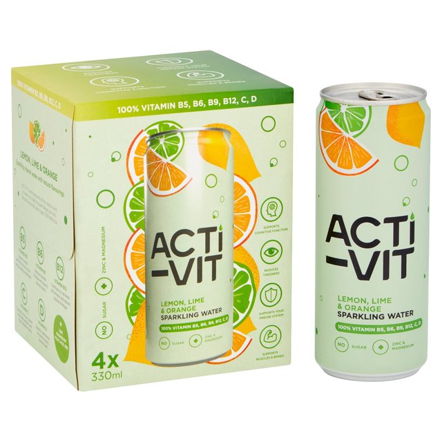 Actiph Acti-vit Multipack Lemon, Lime & Orange, 4 x 330ml