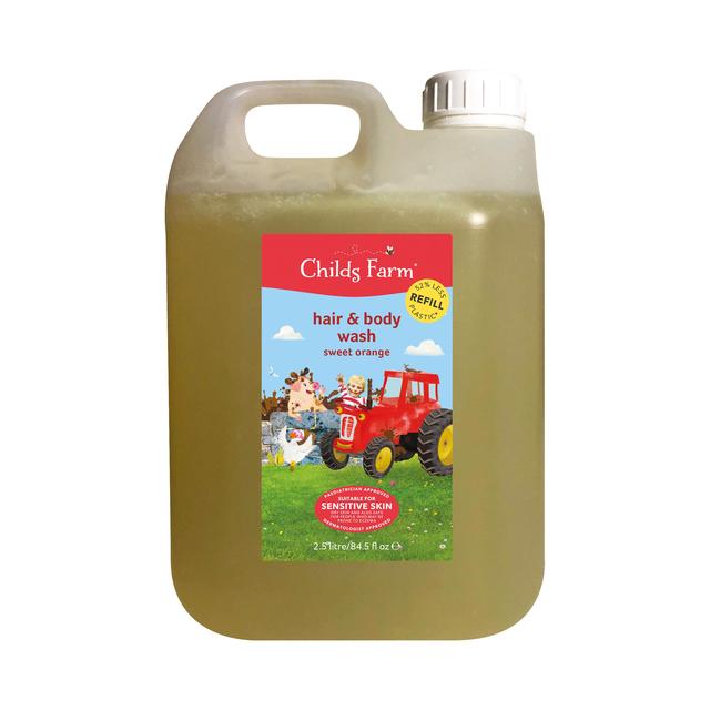 Childs Farm Kids Organic Sweet Orange Hair & Body Wash, Refill, 2500ml