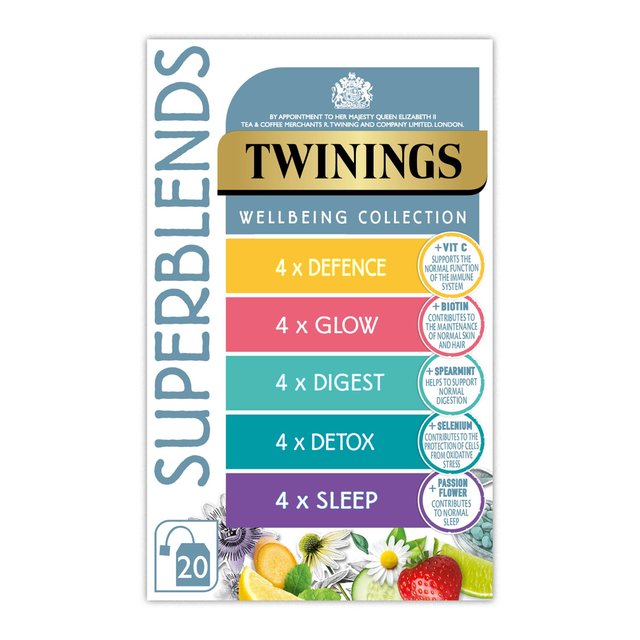 Twinings Superblends Wellbeing Collection Variety Pack, One Size, 20 Per Pack