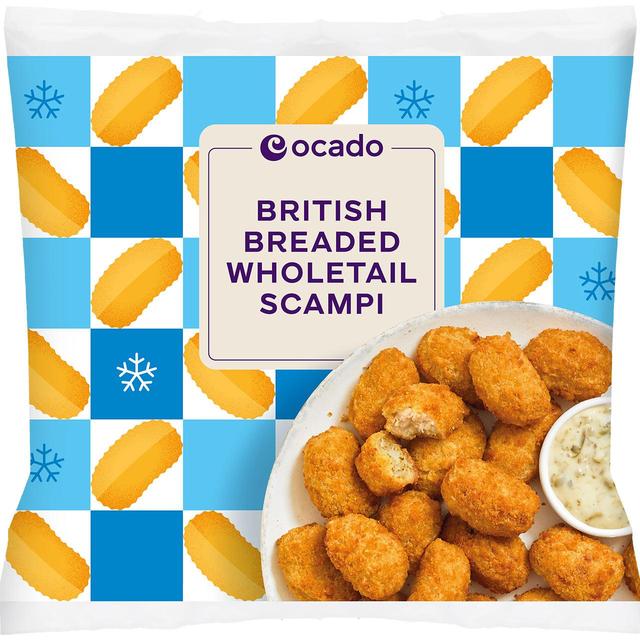 Ocado British Breaded Wholetail Scampi Frozen, 300g, 280g