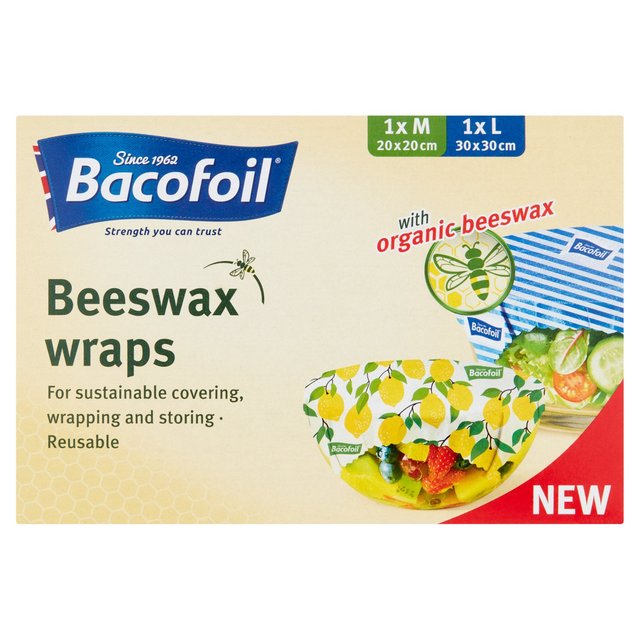 Bacofoil Organic Beeswax Wraps, 2 Per Pack