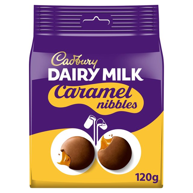 Cadbury Dairy Milk Caramel Nibbles Chocolate Bag, 120g