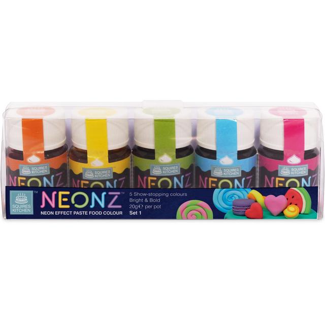 Squires Kitchen Neonz Paste Colour Kit, 5 x 20g