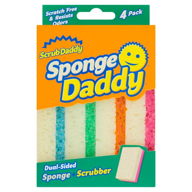 Scrub Daddy Sponge Daddy Colors Sponge, 4 Per Pack