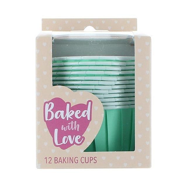 Culpitt 7x7x8cm Green 12 Baking Cups, Aqua, 12 per Pack