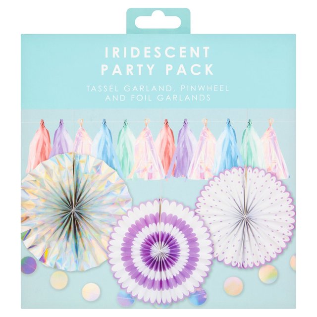Talking Tables Silver and Purple Iridescent Decoration Kit Party, One Size