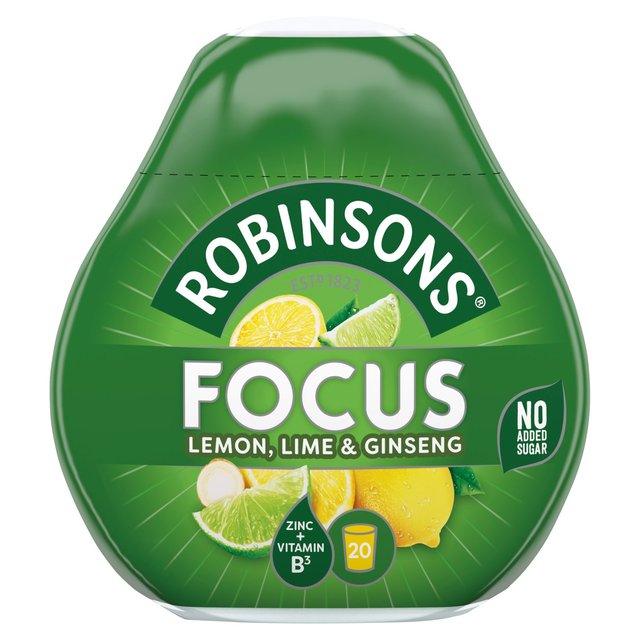 Robinsons Mini Focus Lemon Lime & Ginseng No Added Sugar Squash, 66ml