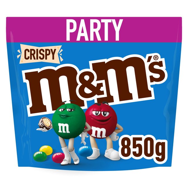 M & M’s Crispy Milk Chocolate Party Mix Bulk Snack Bag, 850g